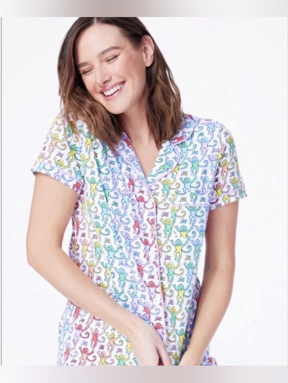 Roller Rabbit Disco Monkey Polo Pajama top size xs